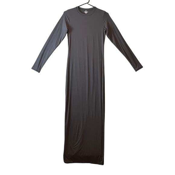 SKIMS Fits Everybody Crew Neck Long Sleeve Dress Size Large‎ Dark Gray - Picture 1 of 5